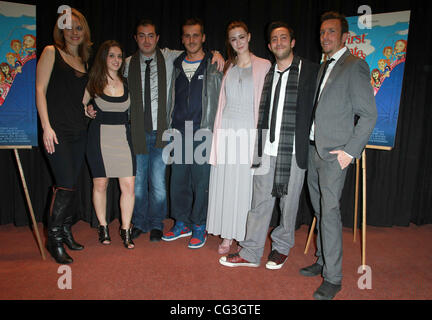 Erica Leerhsen, Producer Sarah Annah Bigle, director Sam Wasserman, Steve Talley, Madeline Zima and Adam Rose 'First Date' premiere screening held at The American Film Institute (AFI) Screening Room Los Angeles, California - 08.01.11 Stock Photo