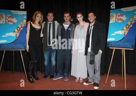 Erica Leerhsen, Steve Talley, Madeline Zima and Adam Rose 'First Date' premiere screening held at The American Film Institute (AFI) Screening Room Los Angeles, California - 08.01.11 Stock Photo