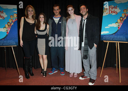 Erica Leerhsen, Steve Talley, Madeline Zima and Adam Rose 'First Date' premiere screening held at The American Film Institute (AFI) Screening Room Los Angeles, California - 08.01.11 Stock Photo