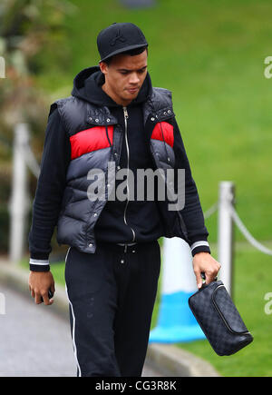 Jermaine Jenas arriving at the Tottenham Hotspur training ground  Essex, England - 14.01.11 Stock Photo