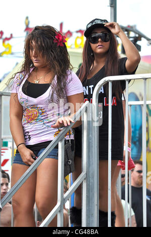 Deena Nicole Cortese, Nicole Polizzi during filming of Jersey Shore