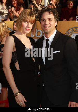 Mark Ruffalo and wife Sunrise Coigney The 17th Annual Screen Actors Guild Awards (SAG Awards 2011) held at the Shrine Auditorium & Expo Center - Arrivals Los Angeles, California - 30.01.11 Stock Photo