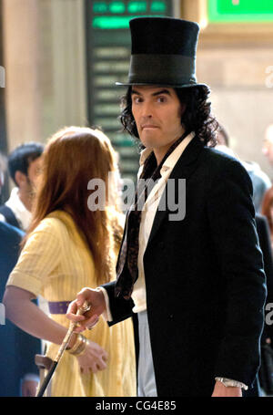 Russell Brand on the set of 'Arthur' inside Grand Central Terminal New York City, USA - 31.01.11 Stock Photo