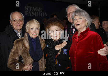 Dickie Moore, Jane Powell, Marge Champion Lewis B. Cullman and Louise Hirschfeld Cullman Al Hirschfeld Permanent Installation Reception and Unveiling held at The New York Public Library for Performing Arts. New York City, USA - 25.01.11 Stock Photo