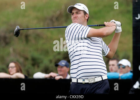 25.08.2012 Gleneagles, Scotland. Matthew SOUTHGATE in action during day three of the Johnnie Walker Championship from Gleneagles Golf Course. Stock Photo