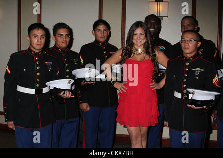 Aug. 24, 2012 - Hollywood, California, U.S. - I15529CHW .6th Annual Hero Awards Hosted By Raquel Castaneda .The Westin Bonaventure Hotel, Downtown Los Angeles, CA  .08/25/2012.RAQUEL CASTANEDA AND US MARINES . 2012(Credit Image: Â© Clinton Wallace/Globe Photos/ZUMAPRESS.com) Stock Photo