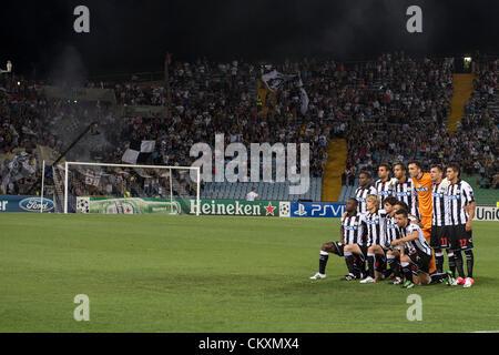 Udine, Italy. 28th Aug 2012. Udinese team group line-up, AUGUST 28, 2012 - Football / Soccer : UEFA Champions League Play-off 2nd leg match between Udinese 1(4-5)1 Sporting Braga at Stadio Friuli in Udine, Italy. (Photo by Maurizio Borsari/AFLO) Stock Photo