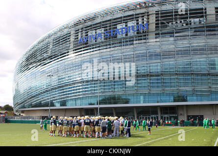 Aviva Stadium, Dublin, Ireland. 30th Aug 2012. Emerald Isle Classic. Notre Dame training session. Aviva Stadium. Credit:  Action Plus Sports Images / Alamy Live News Stock Photo