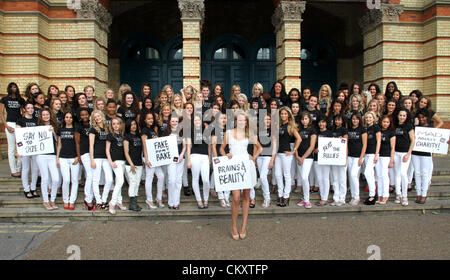 London UK. 30th Aug 2012. London - 'Made in Chelsea' star, Kimberley Garner attends Press launch and photocall for Teen Queen UK, a teenage beauty pageant which aims to inspire girls from all walks of life to follow their dreams. Pageant also aims to raise £20k for the Make A Difference Foundation. Alexandra Palace, London - August 30th 2012  Photo by Keith Mayhew Stock Photo