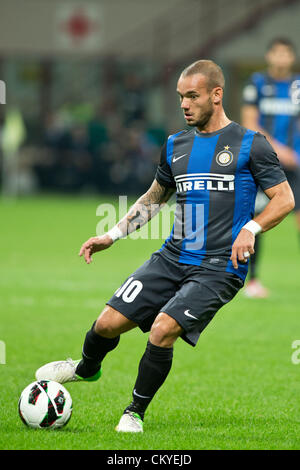 Wesley Sneijder (Inter), SEPTEMBER 2, 2012 - Football / Soccer : Italian 'Serie A' match between Inter Milan 1-3 AS Roma at Stadio Giuseppe Meazza in Milan, Italy. (Photo by Enrico Calderoni/AFLO SPORT) [0391] Stock Photo