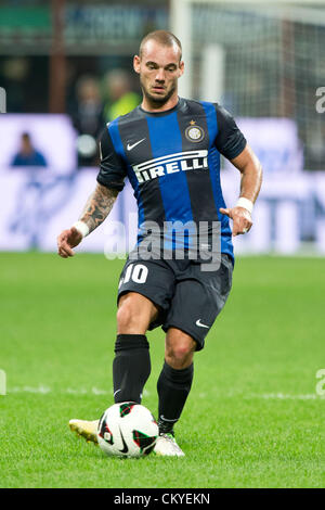 Wesley Sneijder (Inter), SEPTEMBER 2, 2012 - Football / Soccer : Italian 'Serie A' match between Inter Milan 1-3 AS Roma at Stadio Giuseppe Meazza in Milan, Italy. (Photo by Enrico Calderoni/AFLO SPORT) [0391] Stock Photo