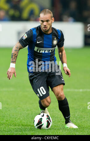 Wesley Sneijder (Inter), SEPTEMBER 2, 2012 - Football / Soccer : Italian 'Serie A' match between Inter Milan 1-3 AS Roma at Stadio Giuseppe Meazza in Milan, Italy. (Photo by Enrico Calderoni/AFLO SPORT) [0391] Stock Photo