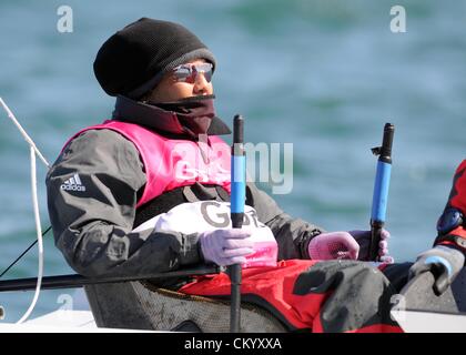 London 2012 Paralympics: Sailing Skud 18 race Alexandra Rickham of Great Britain 05th September, 2012 PICTURE BY: DORSET MEDIA SERVICE Stock Photo