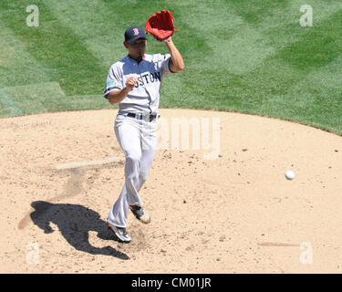 Daisuke Matsuzaka (Red Sox), SEPTEMBER 2, 2012 - MLB : Daisuke Matsuzaka of the Boston Red Sox during the game against the Oakland Athletics at O.co Coliseum in Oakland, California, United States. (Photo by AFLO) Stock Photo