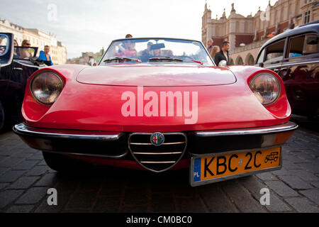 Cracow, Poland. September 07, 2012. Cracow, Poland - Vintage and classic cars exhibition on the main square. Stock Photo