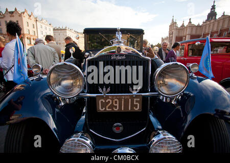 Cracow, Poland. September 07, 2012. Cracow, Poland - Vintage and classic cars exhibition on the main square. Stock Photo