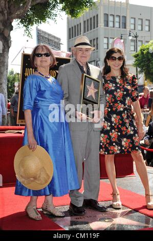 Los Angeles, California. 10th September 2012. Walter Koenig, Judy Levitt, daughter Danielle at the induction ceremony for Star on the Hollywood Walk of Fame for Walter Koenig, Hollywood Boulevard, Los Angeles, CA September 10, 2012. Photo By: Elizabeth Goodenough/Everett Collection/Alamy Live News Stock Photo