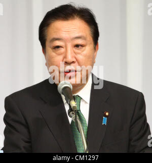 Sept. 11, 2012 - Tokyo, Japan - Japanese Prime Minister YOSHIHIKO NODA speaks during a joint press conference by candidates of presidential election of JapanÃ•s ruling Democratic Party of Japan on Monday, September 10, 2012 in Tokyo, Japan. (Credit Image: © Hajime Takashi/Jana Press/ZUMAPRESS.com) Stock Photo