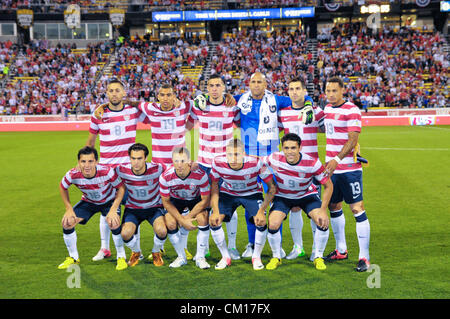Columbus, Ohio, USA. 11th September 2012. The US men's international soccer team line up before the world cup qualifier at Crew Stadium. Stock Photo