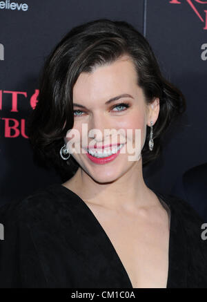 Los Angeles, CA, USA Sept 12th 2012. Mila Jovovich  at the film premiere for Resident Evil - Retribution Photo © Sydney Alford / ALAMY Stock Photo