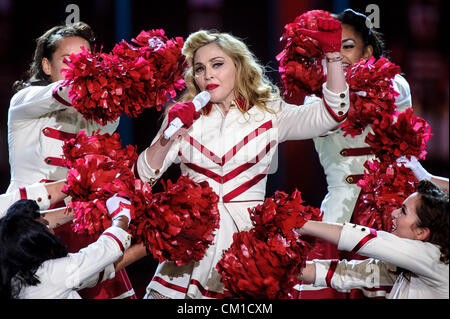 Sept. 12, 2012 - Toronto, Ontario, Canada - MADONNA performs during her 'MDNA' tour at Air Canada Centre in Toronto (Credit Image: © Igor Vidyashev/ZUMAPRESS.com) Stock Photo