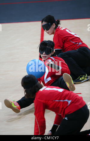 Rie Urata (JPN),  AUGUST 31, 2012 - Goalball : Women's goalball Preliminary Round Group D match between Australia 1-3 Japan of the London 2012 Paralympic Games at the Copper Box in Stratford, UK. (Photo by Akihiro Sugimoto/AFLO SPORT) [1081] Stock Photo