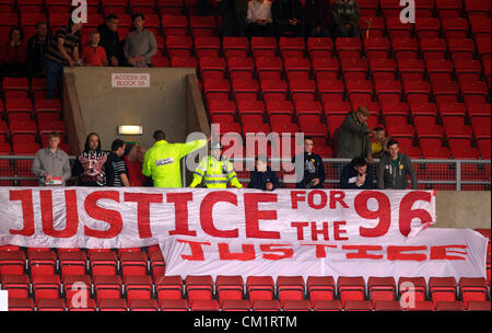 Barclays English Premier League Football - Sunderland AFC v Liverpool FC. Liverpool banners  during The Barclays English Premier League match between Sunderland AFC and Liverpool FC. Stock Photo