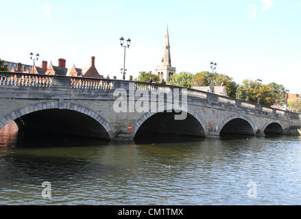 Bedford, UK - Bedford's Town Bridge over the River Great Ouse -  A selection of views of the county town of Bedford, England - 15th September 2012  Photo by Keith Mayhew Stock Photo