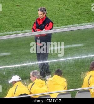 DURBAN, SOUTH AFRICA - SEPTEMBER 15,Muhshin Ertugral during the Absa Premiership match between Golden Arrows and Mamelodi Sundowns at Moses Mabhida Stadium on September 15, 2012 in Durban, South Africa Photo by Anesh Debiky / Gallo Images Stock Photo