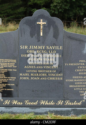 SIR JIMMY SAVILE SIR JIMMY SAVILE MEMORIAL SCARBOROUGH ENGLAND UK 20 September 2012 Stock Photo