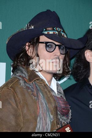 Johnny Depp at in-store appearance for Damien Echols In Conversation With Johnny Depp About West Memphis Three, Barnes and Noble Book Store, New York, NY September 21, 2012. Photo By: Derek Storm/Everett Collection Stock Photo