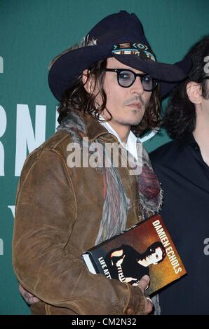 Johnny Depp at in-store appearance for Damien Echols In Conversation With Johnny Depp About West Memphis Three, Barnes and Noble Book Store, New York, NY September 21, 2012. Photo By: Derek Storm/Everett Collection Stock Photo