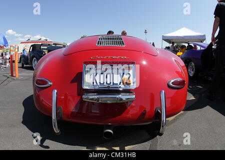 EL MONTE, CALIFORNIA, USA - SEPTEMBER 23, 2012 - A vintage 1957 Porsche Carrera Speedster on display at the El Monte Air Show. Stock Photo