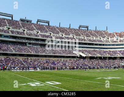 Sept. 22, 2012 - Fort Worth, Texas, United States of America - TCU Horned Frogs stadium before the game between the Virginia Cavaliers and the TCU Horned Frogs  at the Amon G. Carter Stadium in Fort Worth, Texas. TCU defeats Virginia 27 to 7. (Credit Image: © Dan Wozniak/ZUMAPRESS.com) Stock Photo