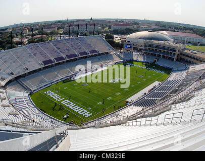 Sept. 22, 2012 - Fort Worth, Texas, United States of America - TCU Horned Frogs stadium before the game between the Virginia Cavaliers and the TCU Horned Frogs  at the Amon G. Carter Stadium in Fort Worth, Texas. TCU defeats Virginia 27 to 7. (Credit Image: © Dan Wozniak/ZUMAPRESS.com) Stock Photo