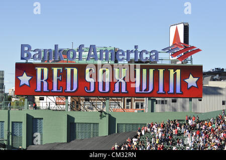 Boston, USA, Sunday 23rd September 2012. Boston Red Sox play the Baltimore Orioles at Fenway Park Stock Photo
