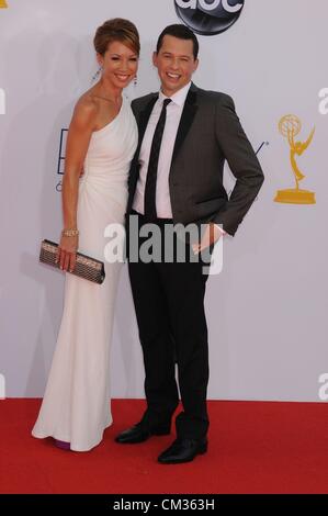 Sept. 23, 2012 - Los Angeles, California, USA - Sep 23, 2012 - Los Angeles, California, USA - Actor JON CRYER, LISA JOYNER  at the 64th Primetime Emmy Awards - Arrivals held at the Nokia Theater, Los Angeles. (Credit Image: © Paul Fenton/ZUMAPRESS.com) Stock Photo