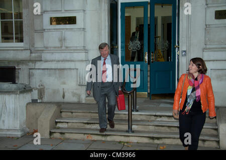 24th September 2012. London UK. Minister without Portfolio Ken Clarke leaves the Cabinet Office in Whitehall London Stock Photo