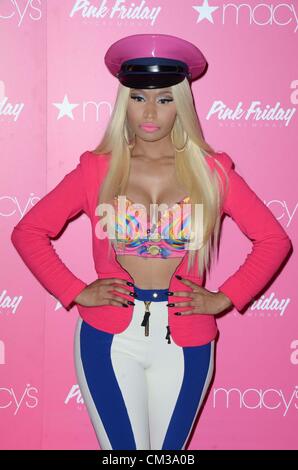 Nicki Minaj in-store appearance Nicky Minaj Launches Pink Friday Fragrance Macy's Herald Square Department Store New York NY Stock Photo