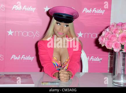 Nicki Minaj in-store appearance Nicky Minaj Launches Pink Friday Fragrance Macy's Herald Square Department Store New York NY Stock Photo