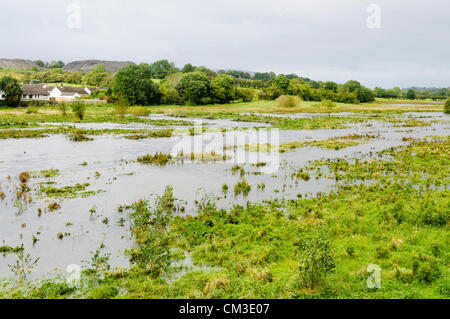 Northern Ireland, Newtownabbey 25/09/2012 - Many parts of Northern Ireland are hit by flooding after torrential rain fell over a 24 hour period. Stock Photo