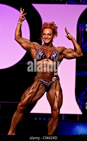 Sept. 28, 2012 - Las Vegas, Nevada, USA - HELLE NIELSEN competes in the 2012 Ms. Olympia contest during Joe Weider's annual Olympia Weekend.(Credit Image: © Brian Cahn/ZUMAPRESS.com) Stock Photo