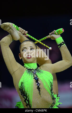 Daria Dmitrieva (RUS), SEPTEMBER 30, 2012 - Rhythmic Gymnastics : AEON CUP 2012 Worldwide R.G. Club Championships at 1st Yoyogi Gymnasium, Tokyo, Japan. (Photo by Jun Tsukida/AFLO SPORT) [0003] Stock Photo