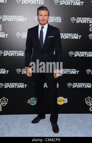 David Beckham arrives at the Time Warner cable sports TV channel launch in El Segundo, CA. 1st Oct 2012. USA. Stock Photo