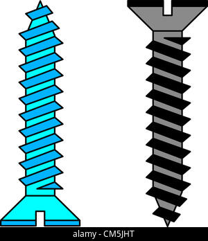 Stainless steel screw.  illustration. Stock Photo