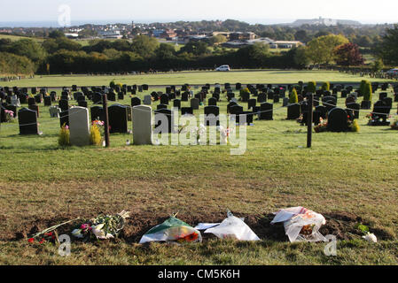 JIMMY SAVILE HEADSTONE REMOVED WOODLANDS CEMETARY WOODLANDS CEMETARY WOODLANDS CEMETARY SCARBOROUGH ENGLAND 10 October 2012 Stock Photo