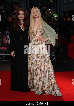 ALICE ENGLERT ELLE FANNING GINGER & ROSA. PREMIER. 56TH BFI LONDON FILM FESTIVAL. LONDON ENGLAND UK 13 October 2012 Stock Photo