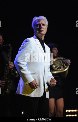 Oct. 13, 2012 - Los Angeles, California, U.S. - Musician DAVID BYRNE performing with St. Vincent at the Greek Theater, Los Angeles. (Credit Image: © Scott Mitchell/ZUMAPRESS.com) Stock Photo