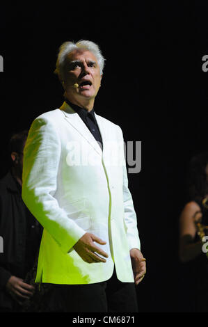 Oct. 13, 2012 - Los Angeles, California, U.S. - Musician DAVID BYRNE performing with St. Vincent at the Greek Theater, Los Angeles. (Credit Image: © Scott Mitchell/ZUMAPRESS.com) Stock Photo