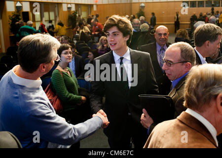 Oct. 14, 2012 - Boston, Massachusetts, U.S. - Grandson of President John F. Kennedy, JACK SCHLOSSBERG at the 50th anniversary program of the Cuban Missile Crisis at the Kennedy Library. (Credit Image: © Kelvin Ma/ZUMAPRESS.com) Stock Photo